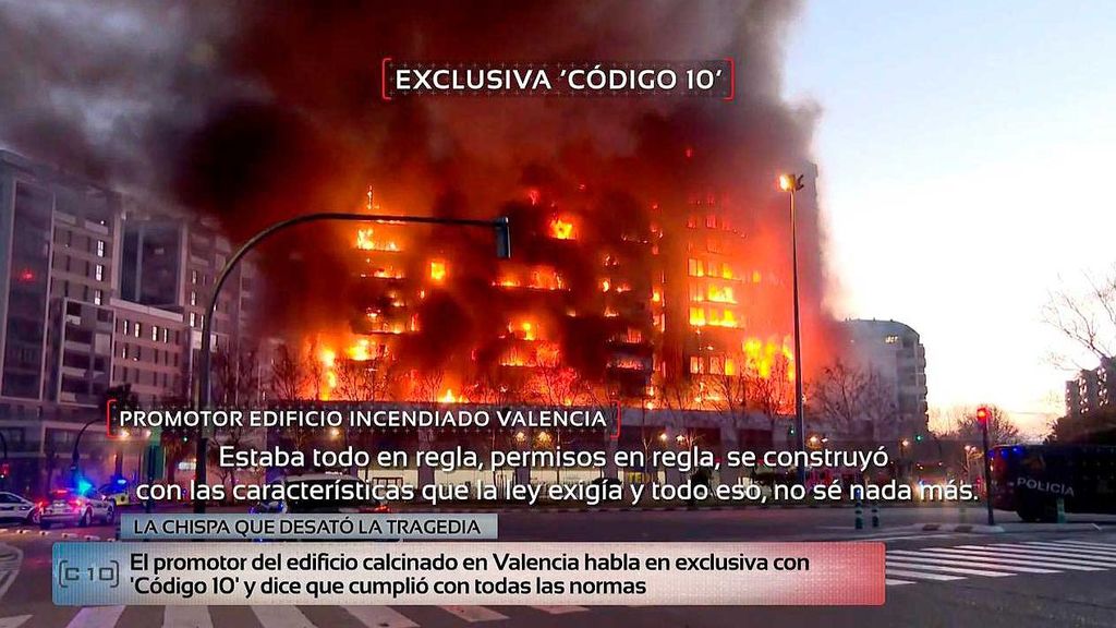 Exclusiva | Habla el promotor del edificio incendiado en Valencia: "Estaba todo en regla, se construyó con las características que la ley exigía"