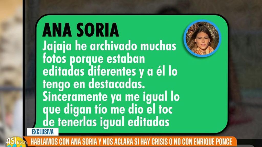 Ana Soria desmiente la crisis