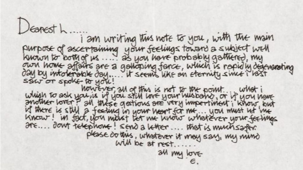 Carta de Eric Clapton a Pattie Boyd.