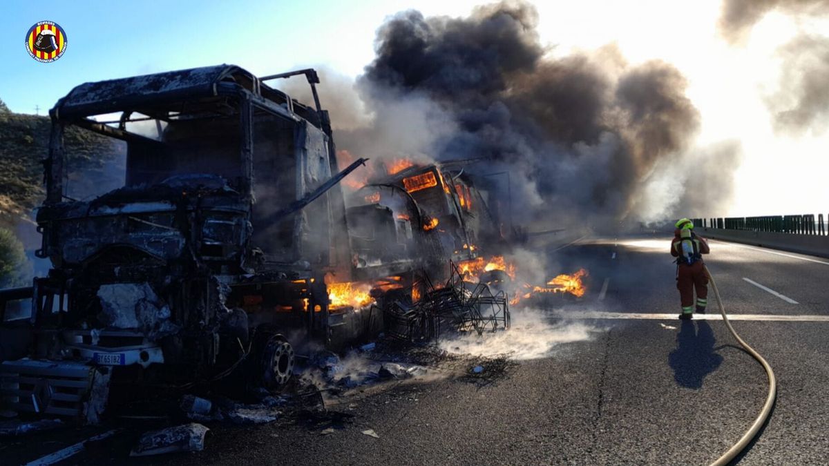 Incendio camión A3