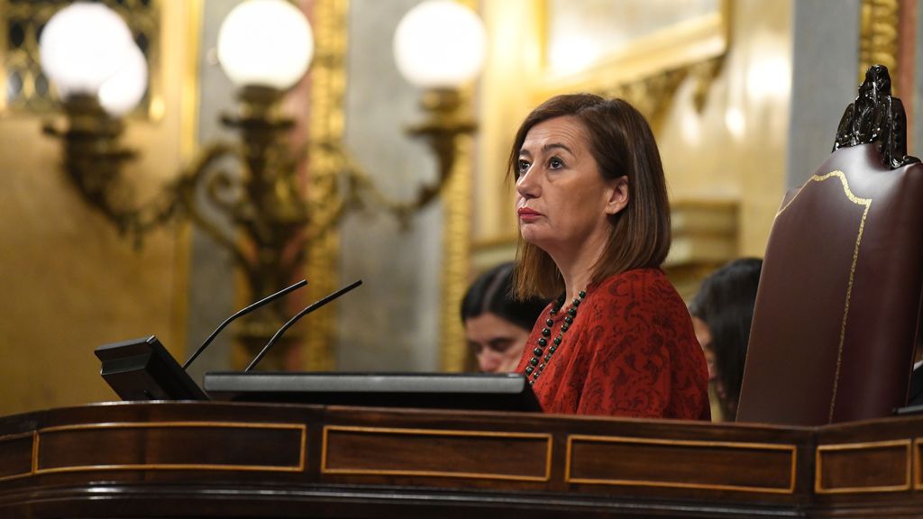 La presidenta del Congreso, Francina Armengol, durante una sesión plenaria, en el Congreso de los Diputados