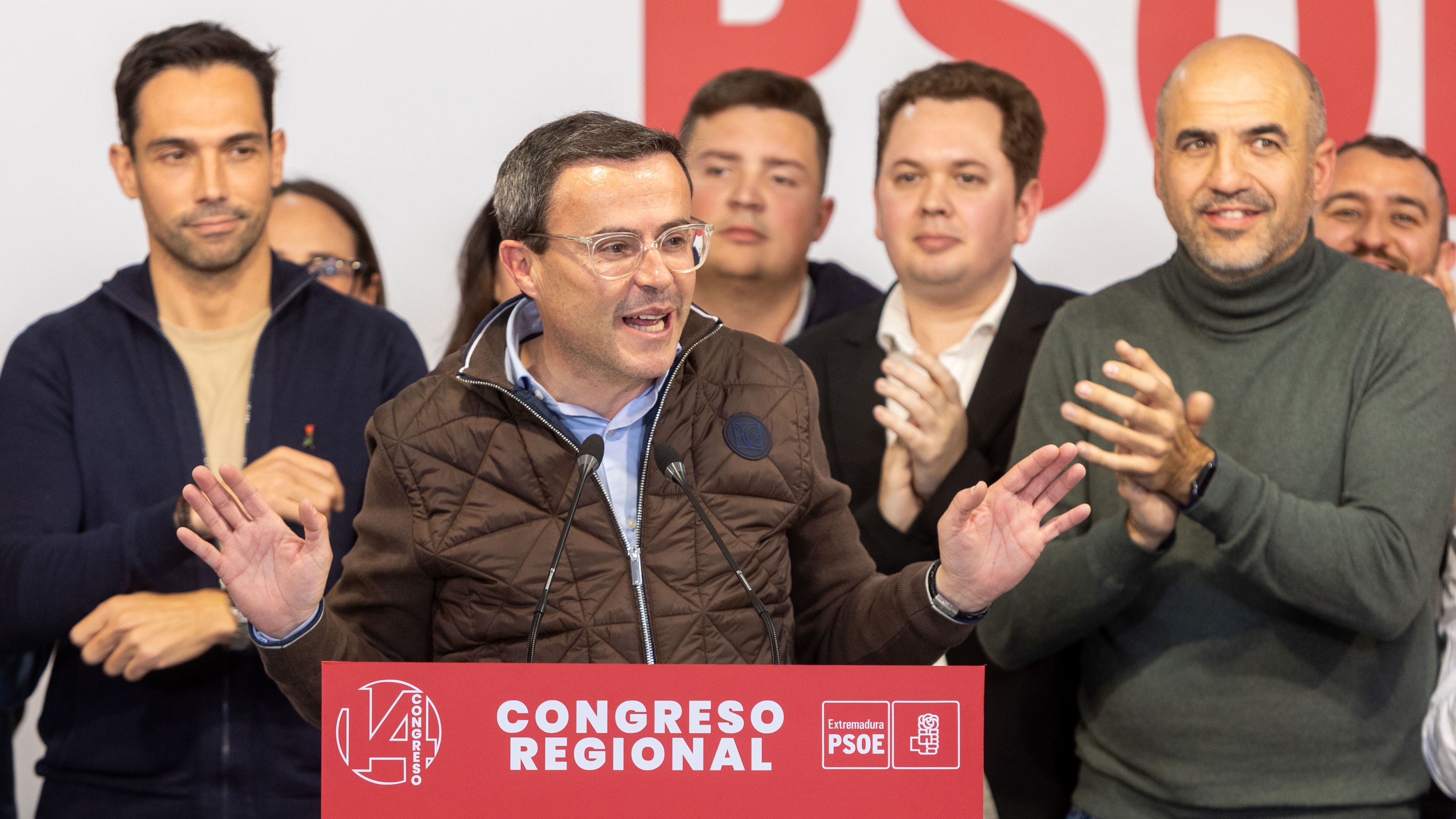 Miguel Ángel Gallardo, tras vencer en las primarias del PSOE de Extremadura Miguel Ángel Gallardo, tras vencer en las primarias del PSOE de Extremadura