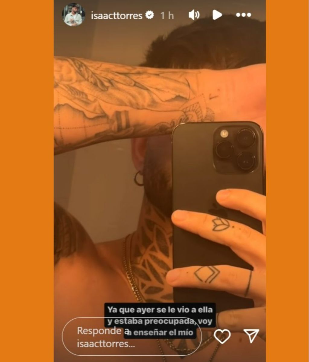 Isaac Torres enseña el tatuaje que lleva por Lucía Sánchez