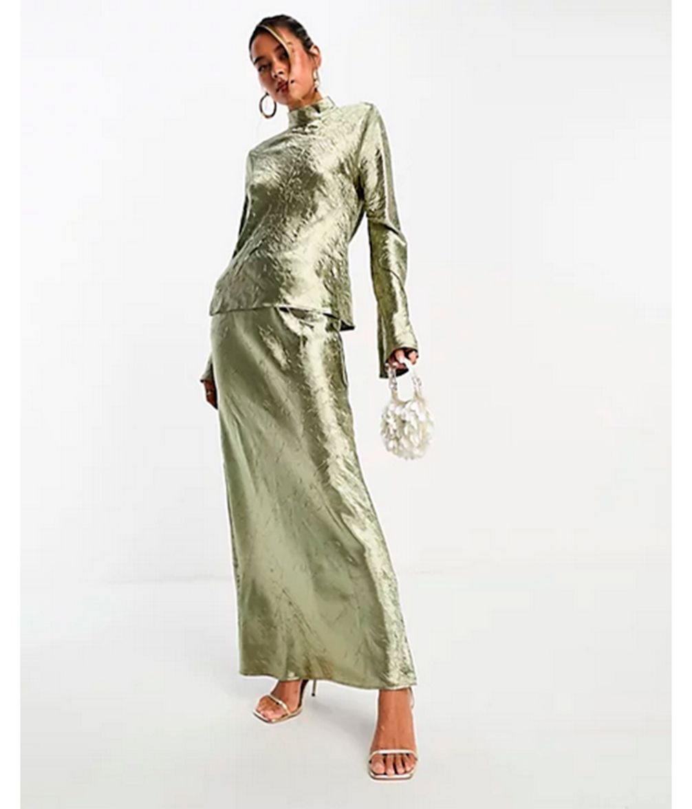 metalizada de satén rugoso de ASOS DESIGN