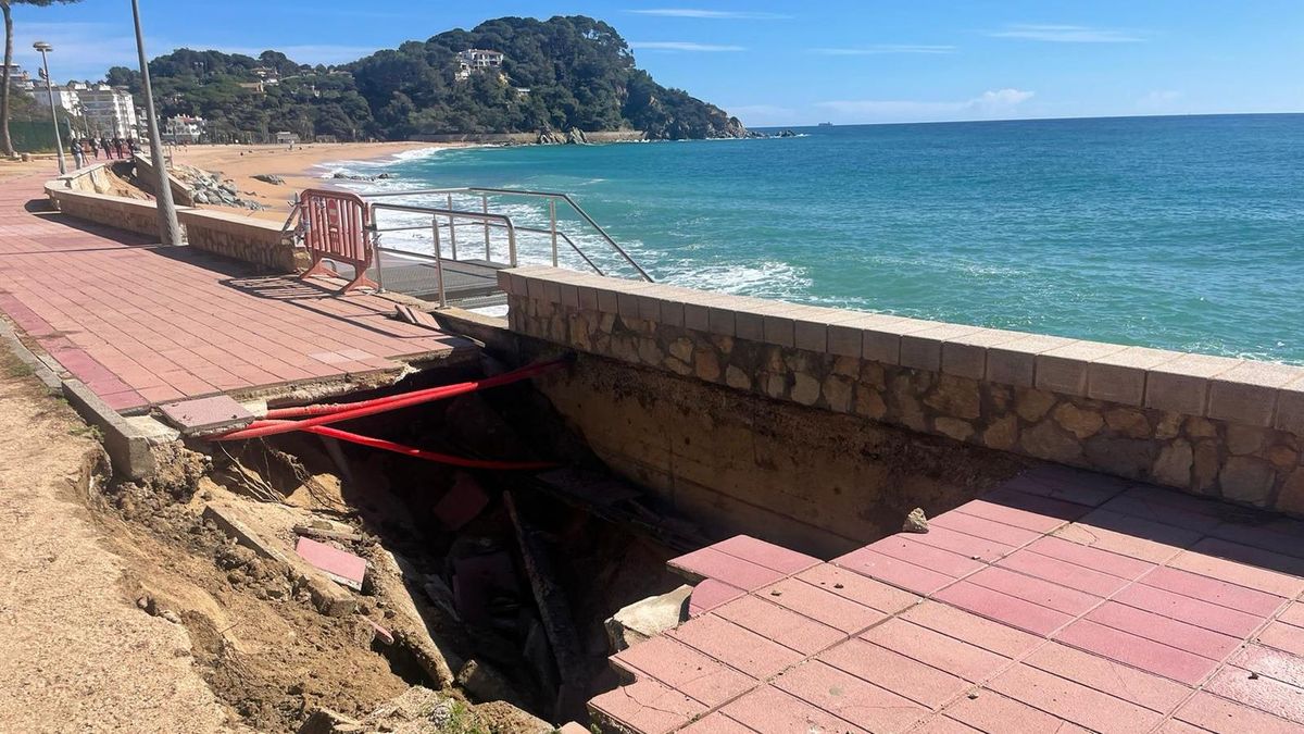 De la alegría por la lluvia a la tristeza en Lloret de Mar: destrozos en el paseo marítimo por el temporal