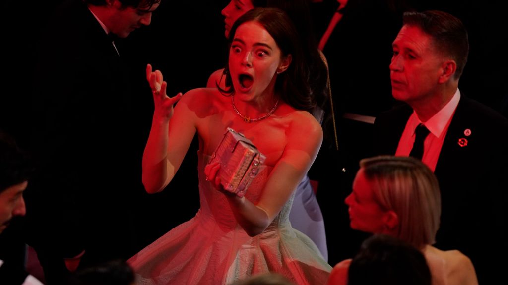 Emma Stone, eufórica durante la actuación del que fuera su compañero en 'La La Land'