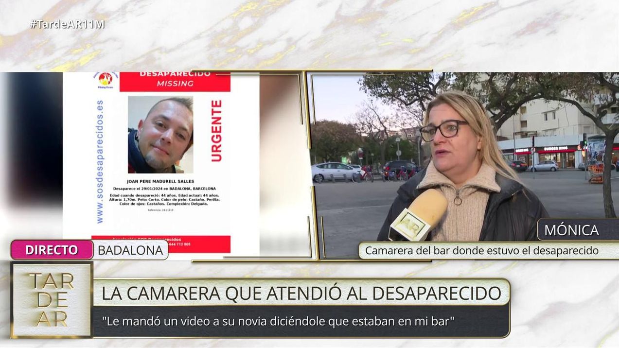Habla en 'TardeAR' la camarera donde estuvo el desaparecido