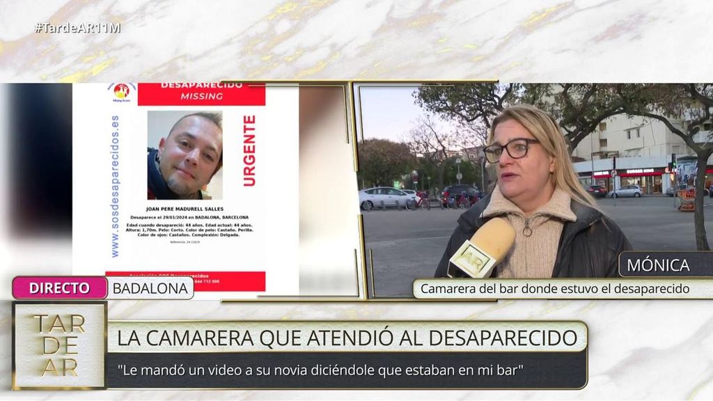 Habla en 'TardeAR' la camarera donde estuvo el desaparecido