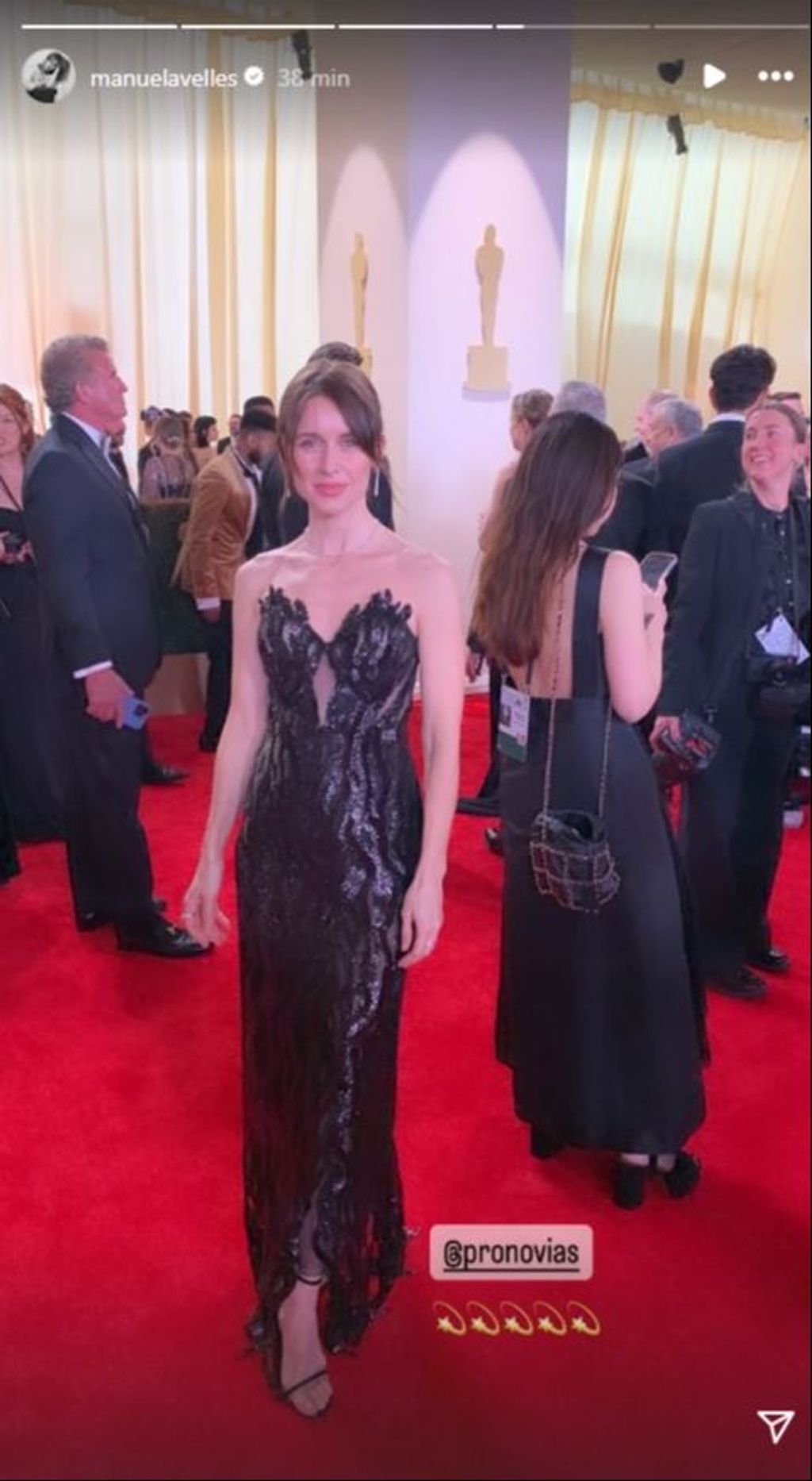 Manuela Vellés, en la alfombra roja de los Oscar