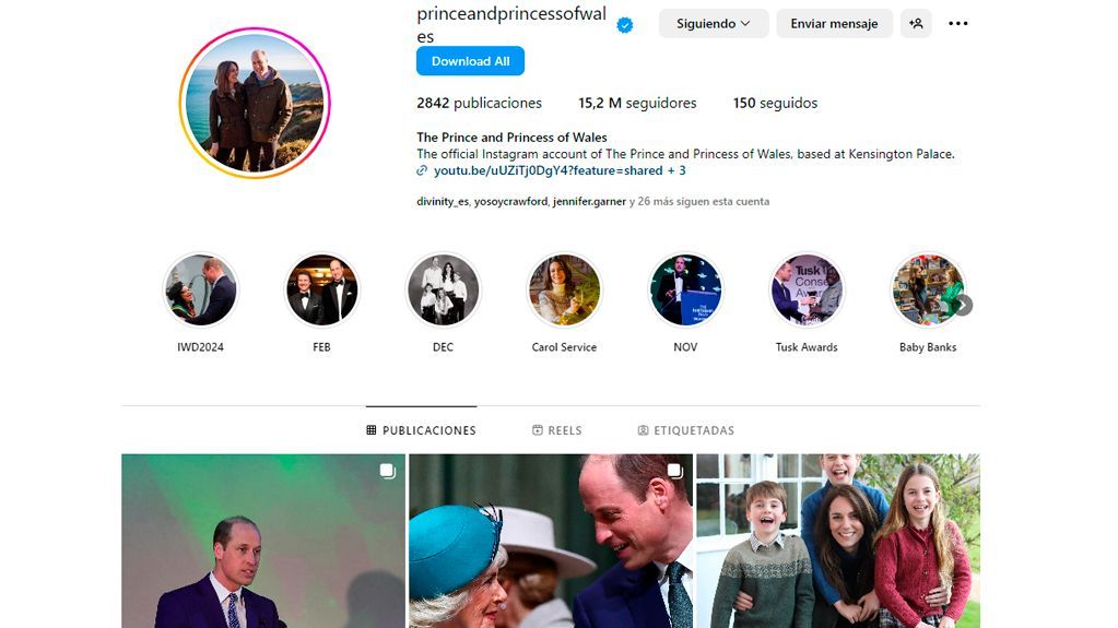 El feed de los príncipes de Gales mantiene la foto editada de Kate Middleton