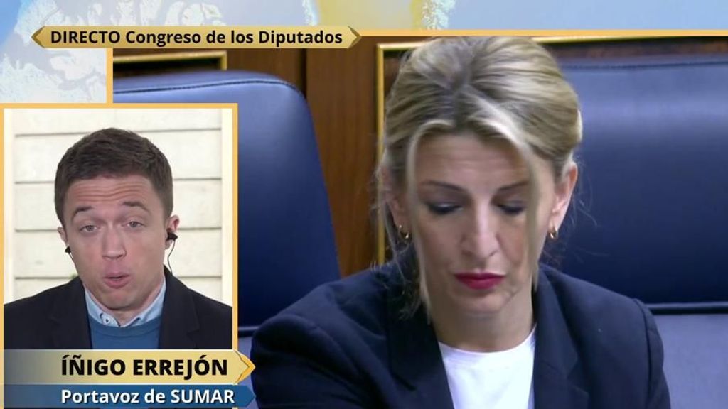 Íñigo Errejón, portavoz de SUMAR, critica la actitud de PP y PSOE: "no me gustó el tono de la sesión de control"