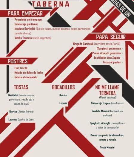 La carta de la Taberna Garibaldi de Pablo Iglesias