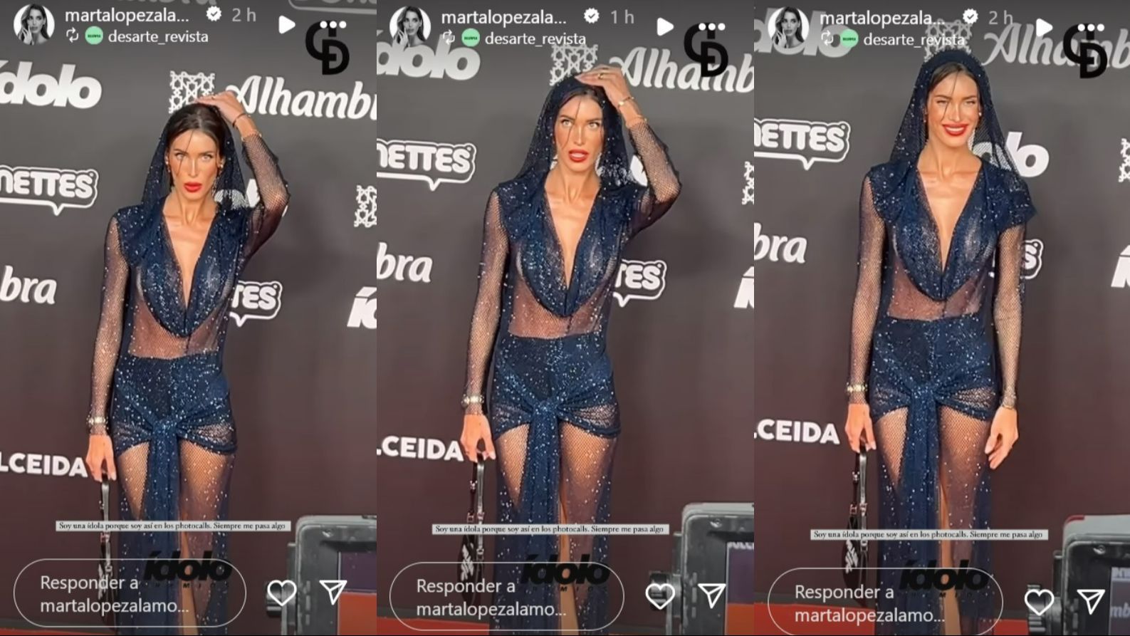 El percance de Marta López Álamo con la capucha de su conjunto