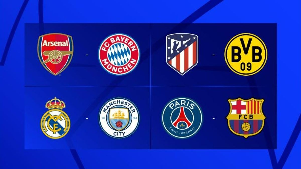 Los cuartos de la Champions League: Real Madrid-City; Atlético-Dortmund; PSG-Barcelona y Arsenal-Bayern