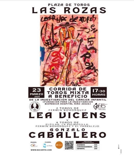 Cartel de la corrida benéfica en la Plaza de Toros de Las Rozas