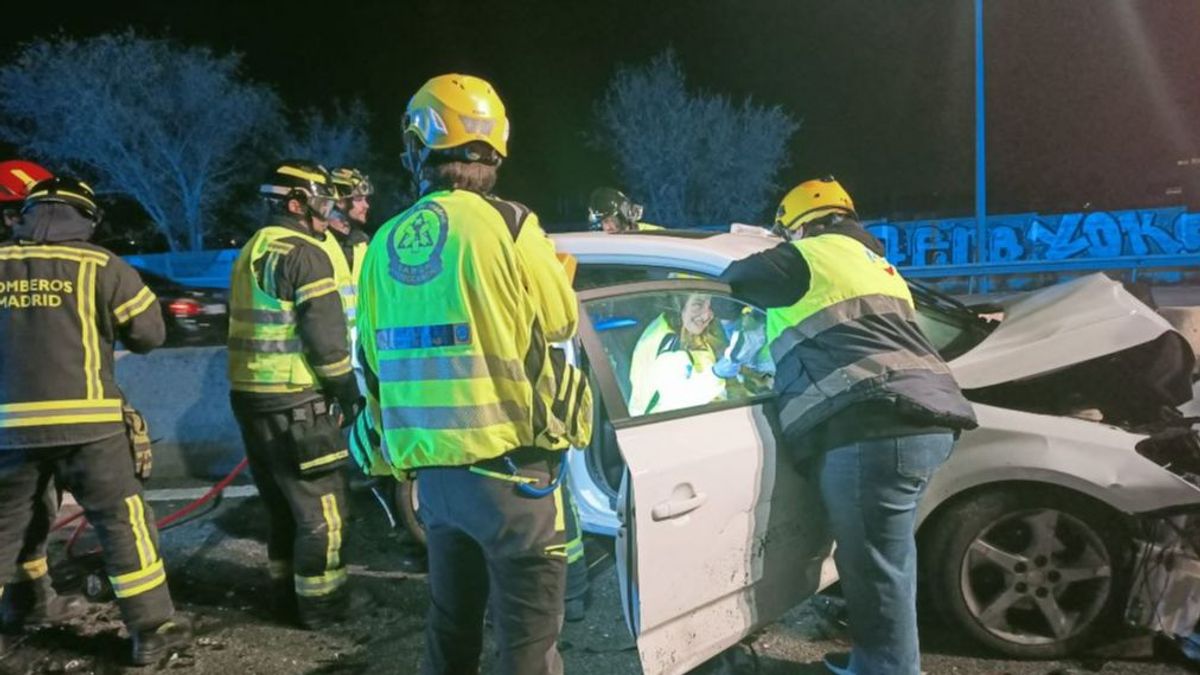 Cuatro heridos en un accidente de tráfico con ocho vehículos implicados en Madrid