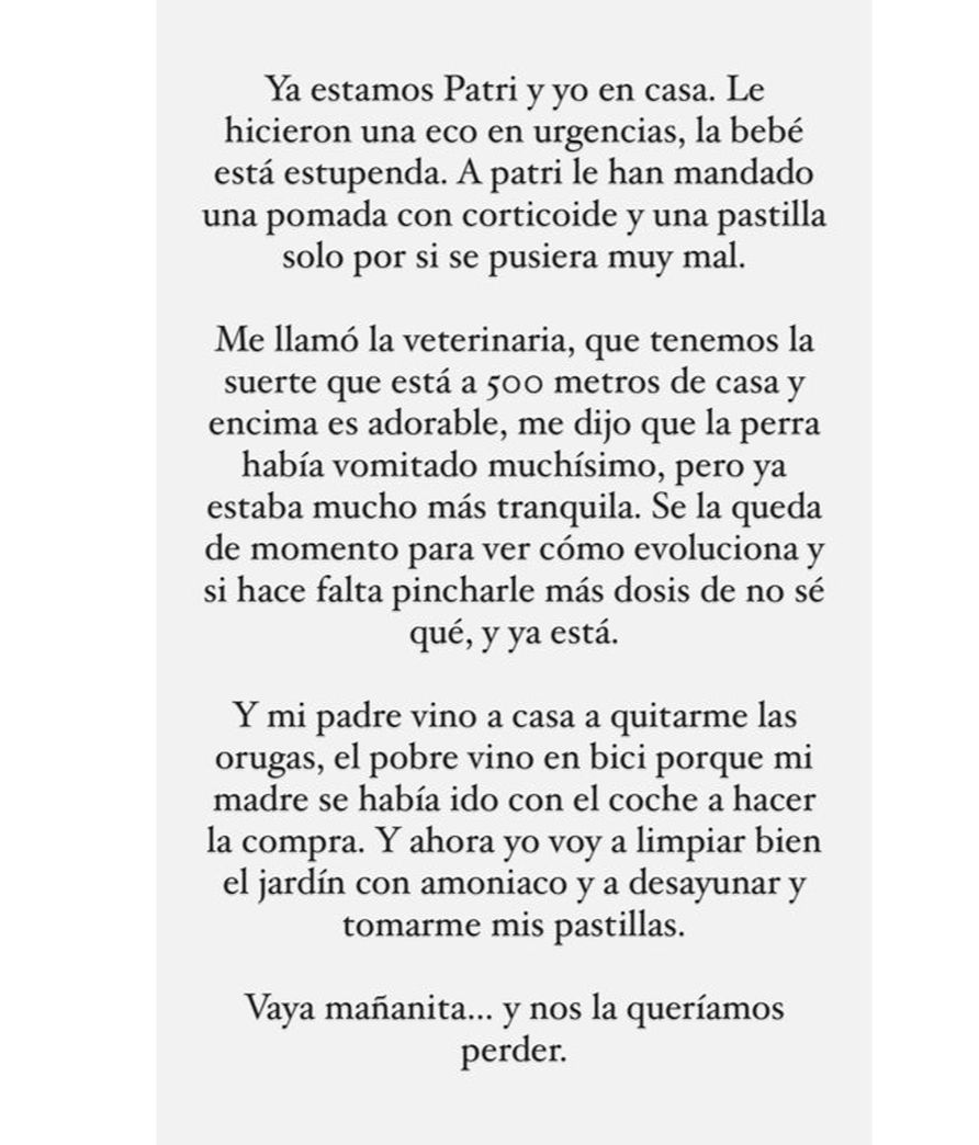 Pablo Pisa actualiza el estado de Steisy y de todo lo que han vivido en una mañana muy complicada