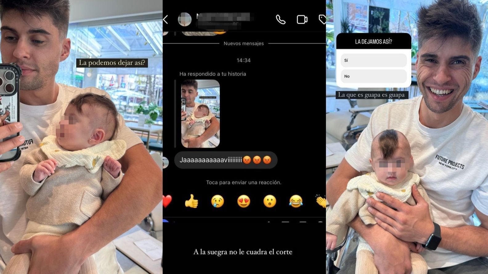 Javier Tudela presume del nuevo corte de pelo de su hija