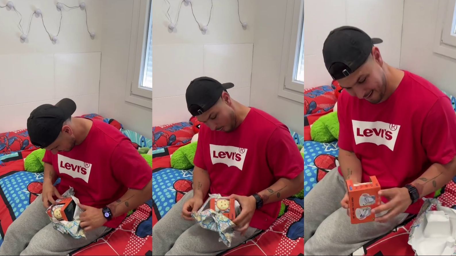 La sorpresa de Alejandro Nieto al ver el regalo de su hijo