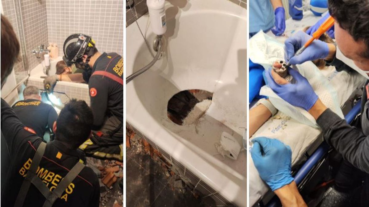 Los Bomberos de Barcelona han liberado a un bebé de 16 meses que metió el dedo en el desagüe de la bañera