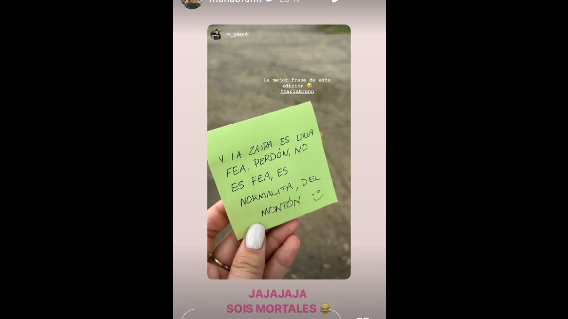 María Aguilar se ríe de un mensaje sobre Zaira