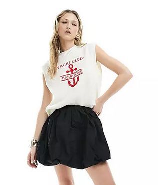 Screenshot 2024 03 20 at 19 48 52 Minifalda negra abullonada de tafetán de ASOS DESIGN ASOS