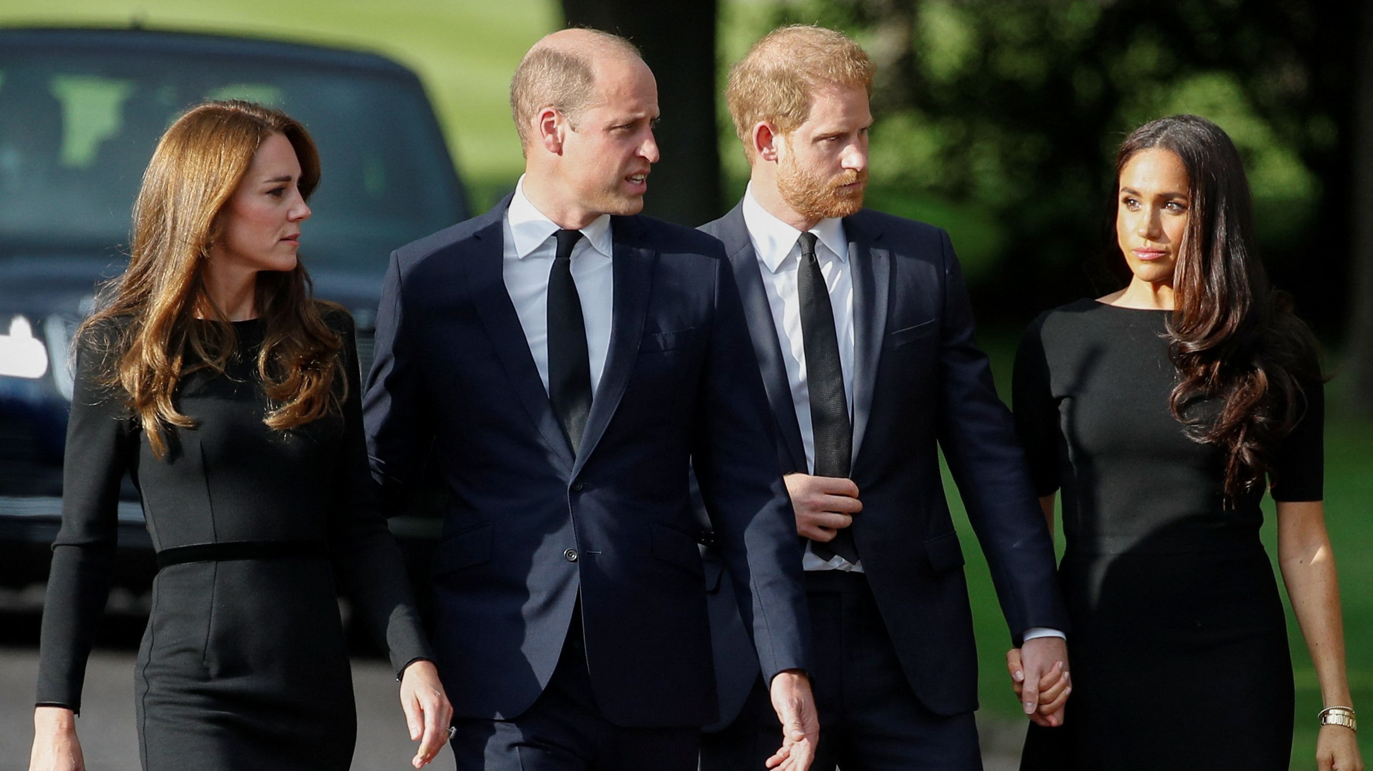 Guillermo y Kate, junto a Harry y Meghan