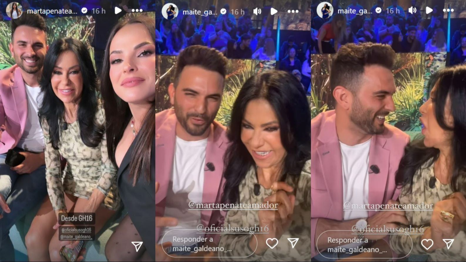 Suso Álvarez, Maite Galdeano y Marta Peñate se reencuentran en el plató de 'Supervivientes'