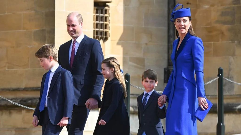 Kate Middleton, junto al príncipe Guillermo y sus tres hijos