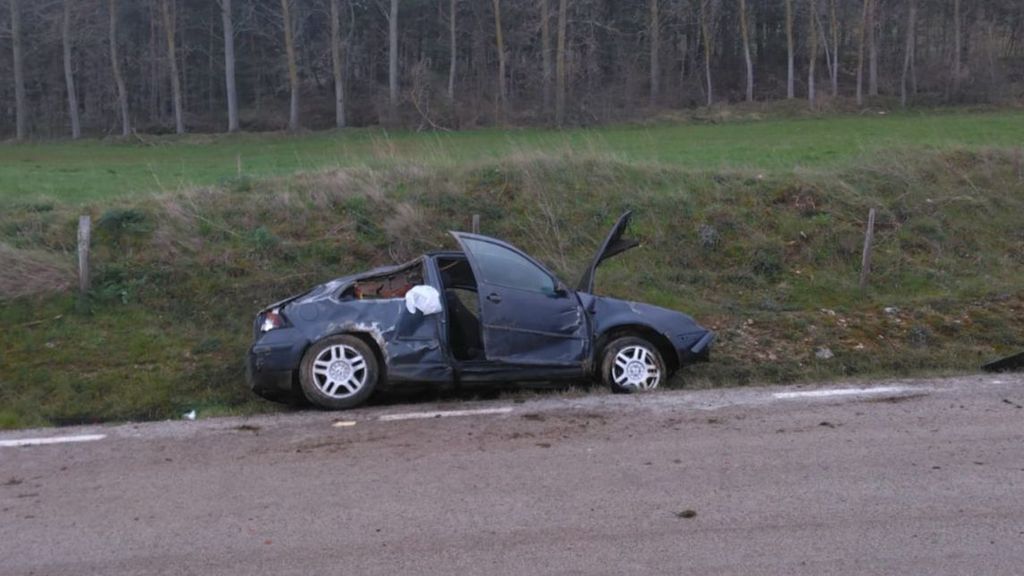 Accidente de un coche en Cantabria