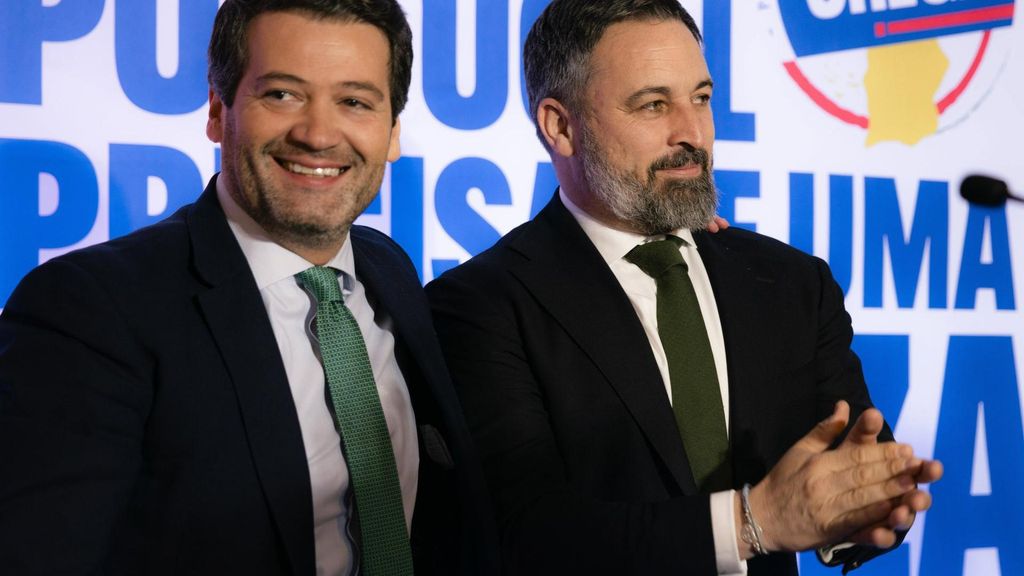 El líder de Chega, Andre Ventura, junto al presidente de Vox, Santiago Abascal