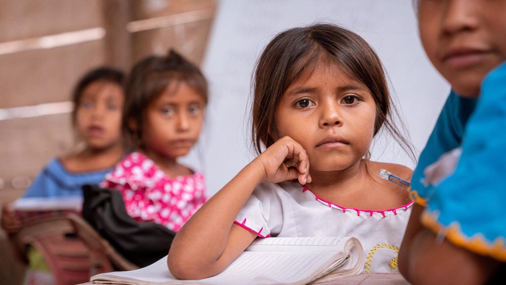 Varios niños en La Guajira, Colombia.