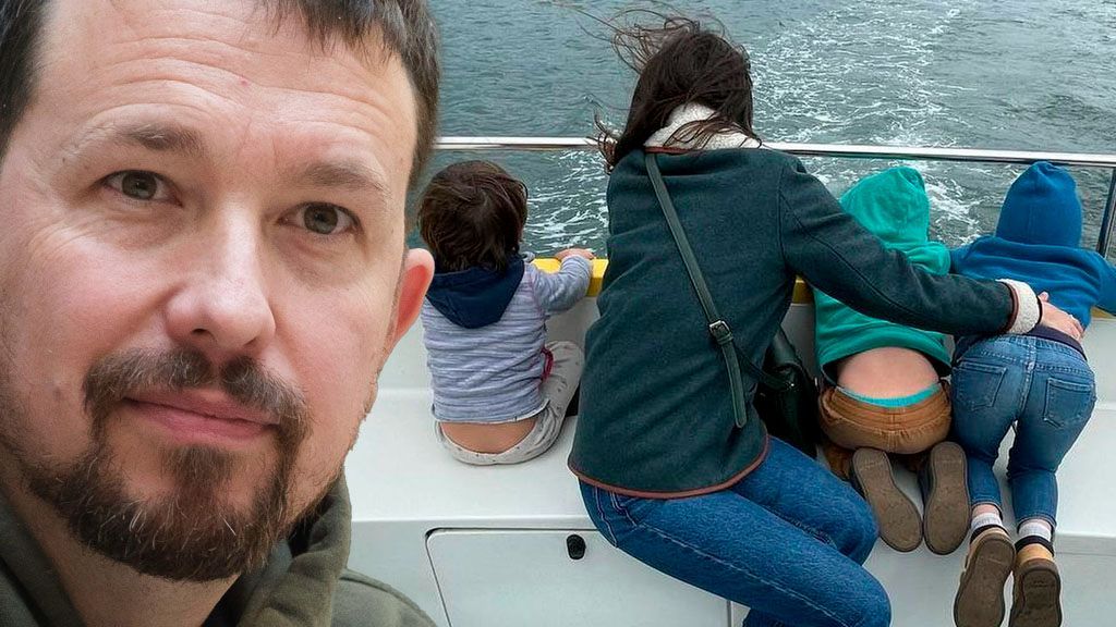 Pablo Iglesias y sus tres hijos con Irene Montero