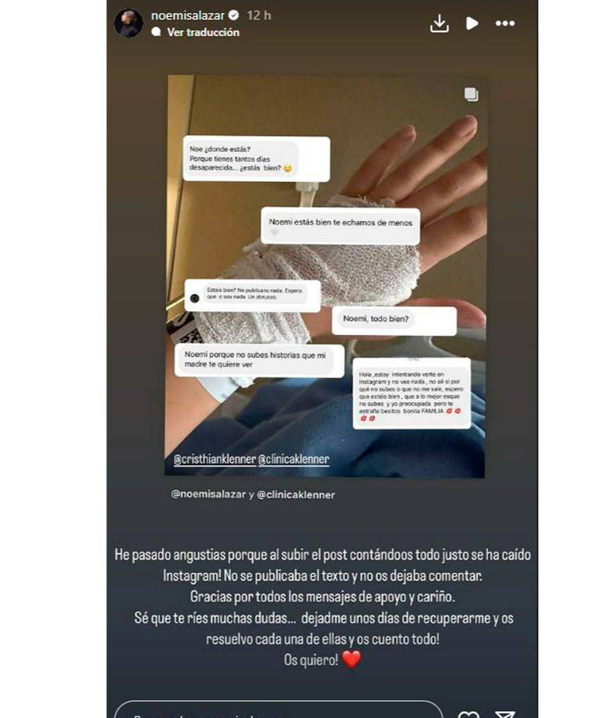 Noemí Salazar ha reaparecido tras su liposucción para tranquilizar a sus seguidores