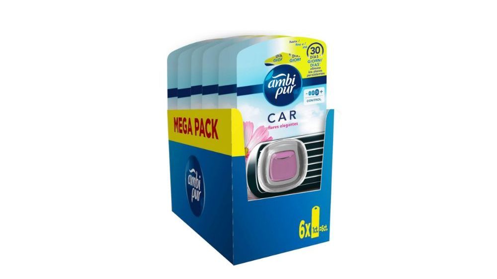 Pack ahorro de 6 ambientadores de clip para coche