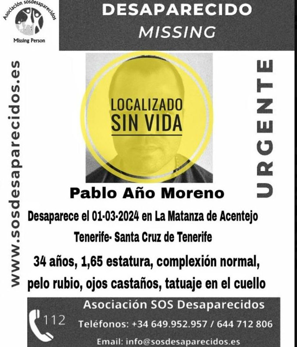 SOS Desaparecidos desactiva la alerta de búsqueda de Pablo