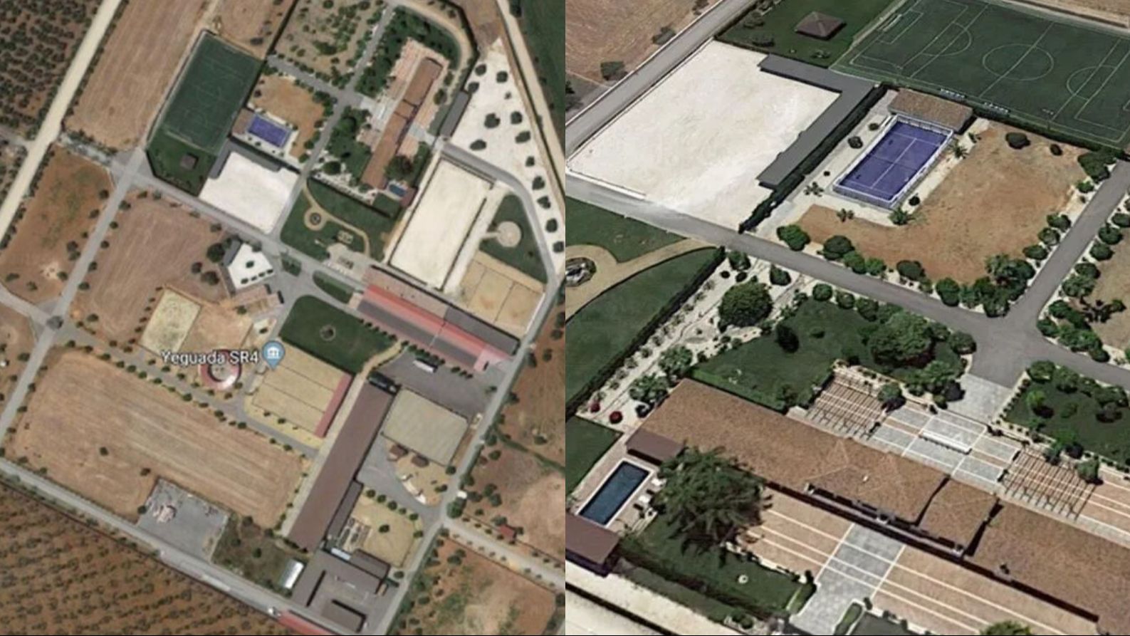 Vista aérea de la finca 'La Alegría' de Sergio Ramos y Pilar Rubio en Sevilla