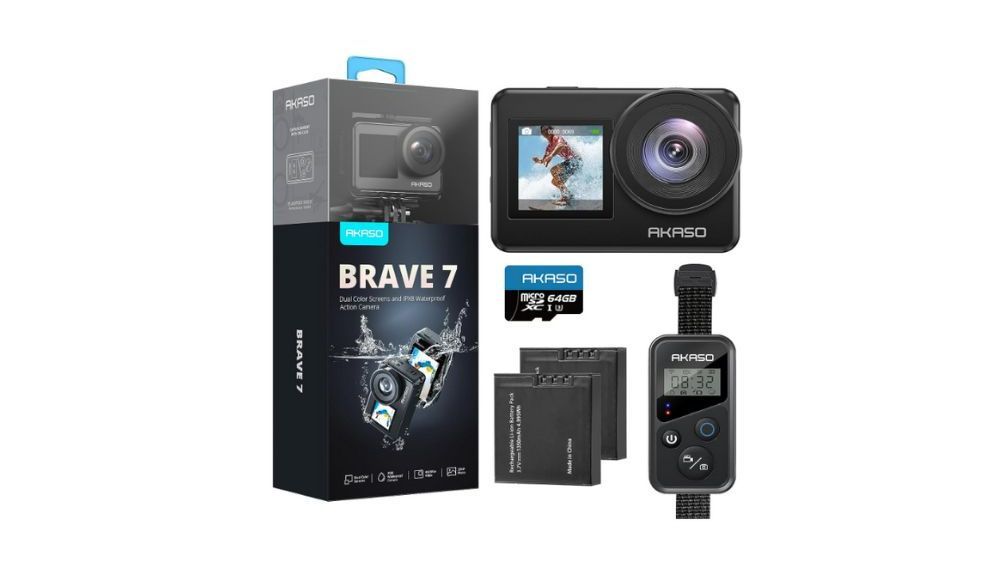 Cámara de acción Akaso con doble pantalla