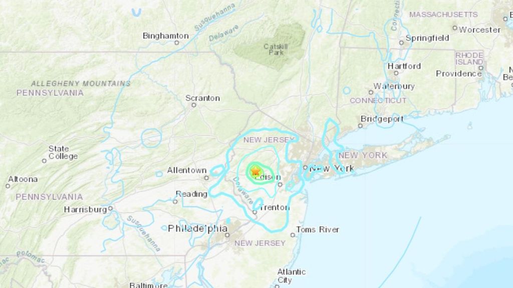 Mapa del terremoto en Nueva York