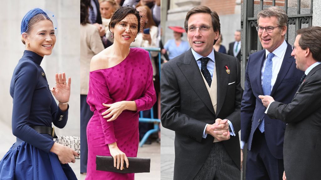 Todos los looks de los invitados a la boda de José Luis Martínez-Almeida y Teresa Urquijo (Fotomontaje con imágenes de Europa Press / Cordon Press)
