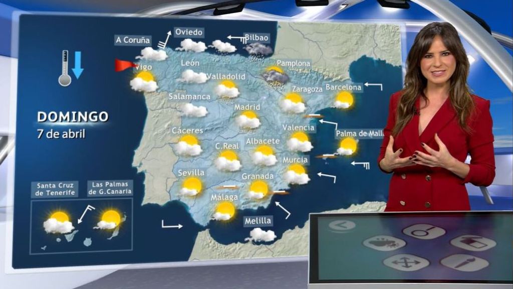 Un frente del Atlántico llega este domingo a la Península y provoca un descenso de las temperaturas