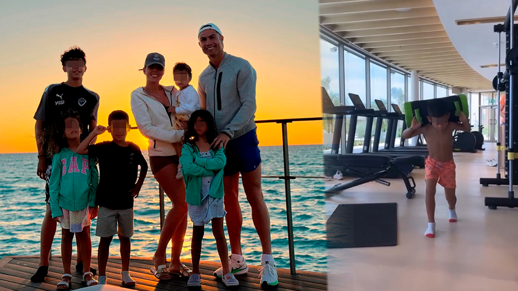 Así se ponen en forma los hijos de Cristiano Ronaldo y Georgina Rodríguez (Fotomontaje realizado con imágenes de Instagram: @georginagio)