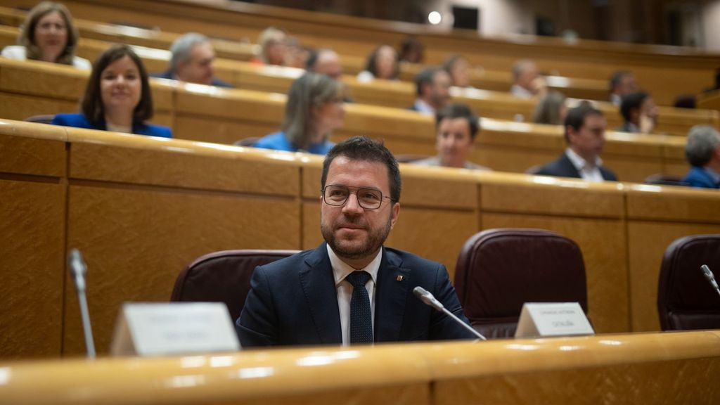 El president de la Generalitat , Pere Aragonés, defiende la amnistía en el Senado