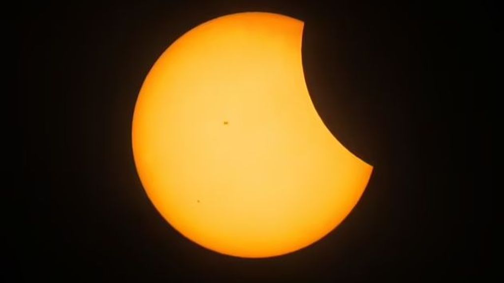 Imagen de parte del eclipse solar