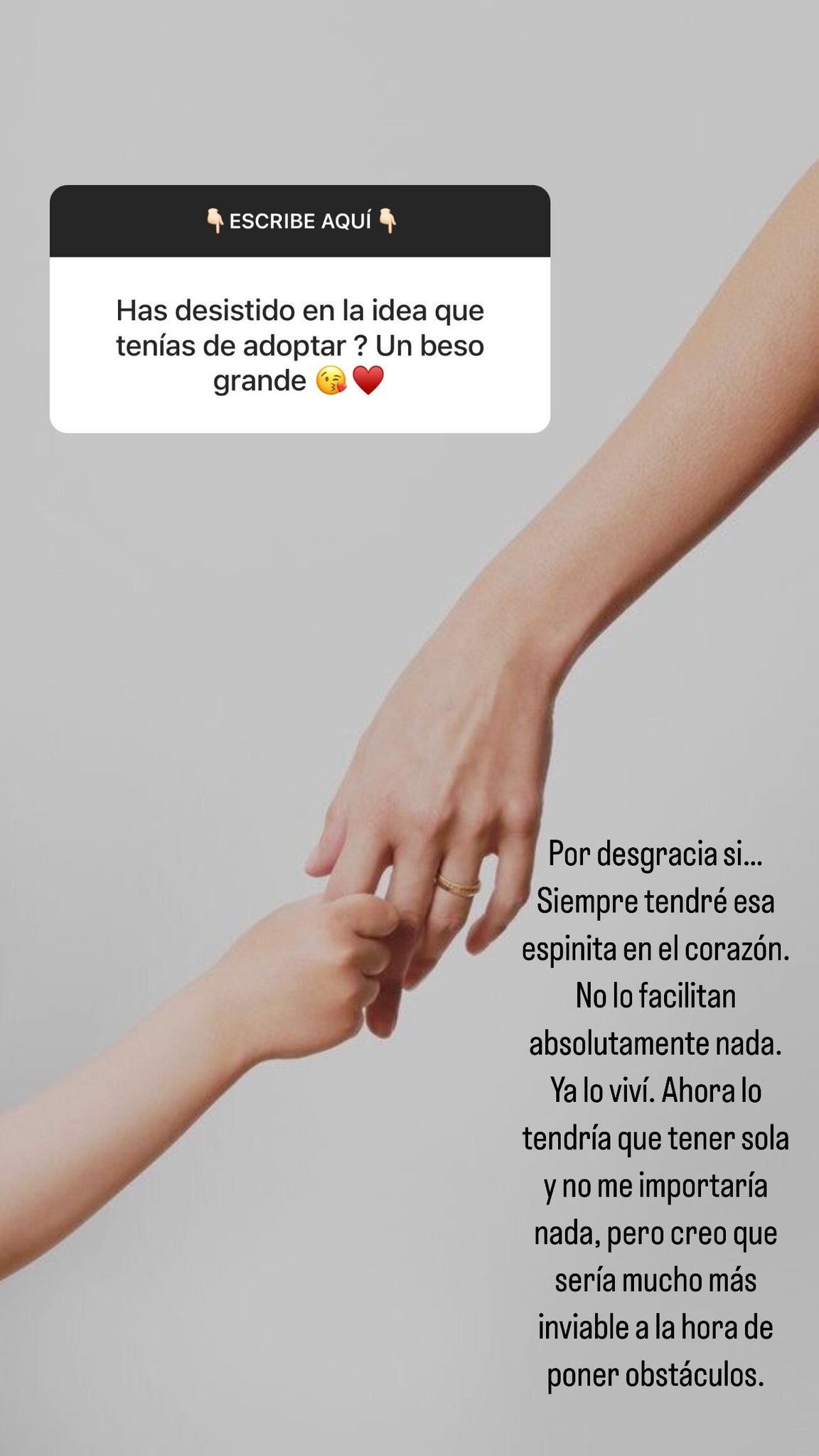Las palabras de Tamara Gorro sobre una posible maternidad en solitario mediante adopción