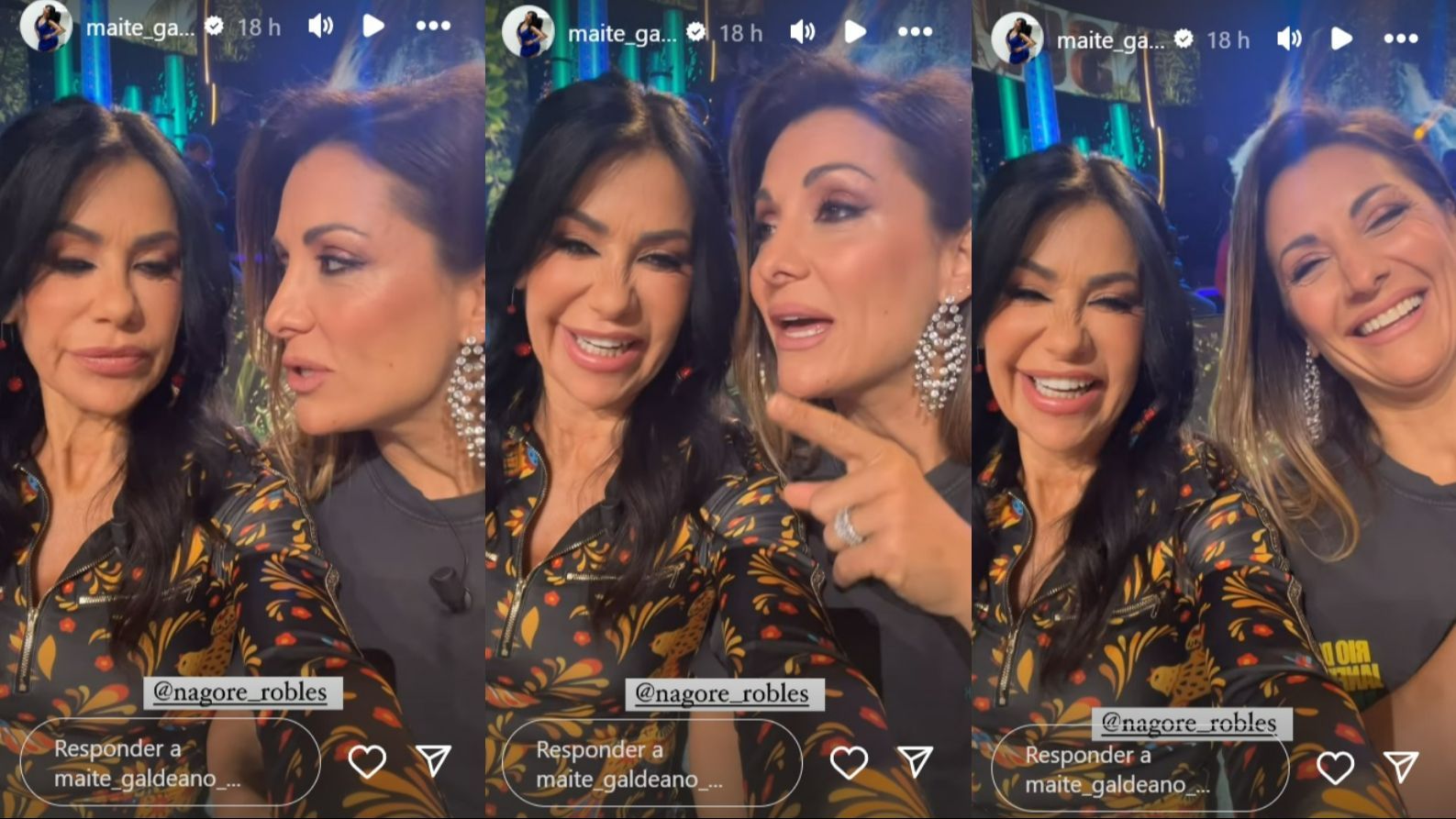 Maite Galdeano y Nagore Robles charlan durante la publicidad