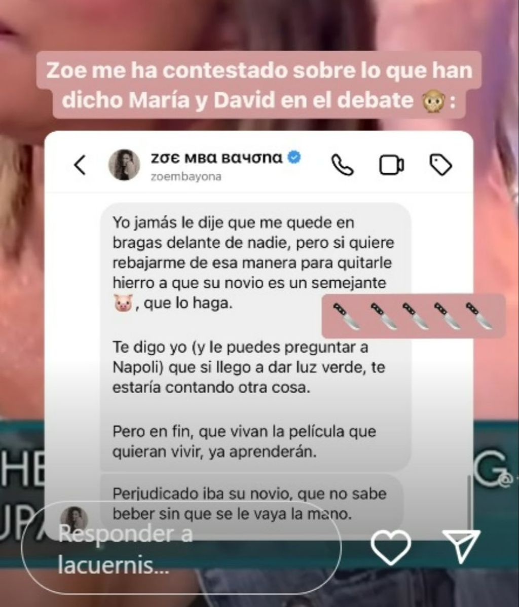 Zoe desmiente a María Aguilar