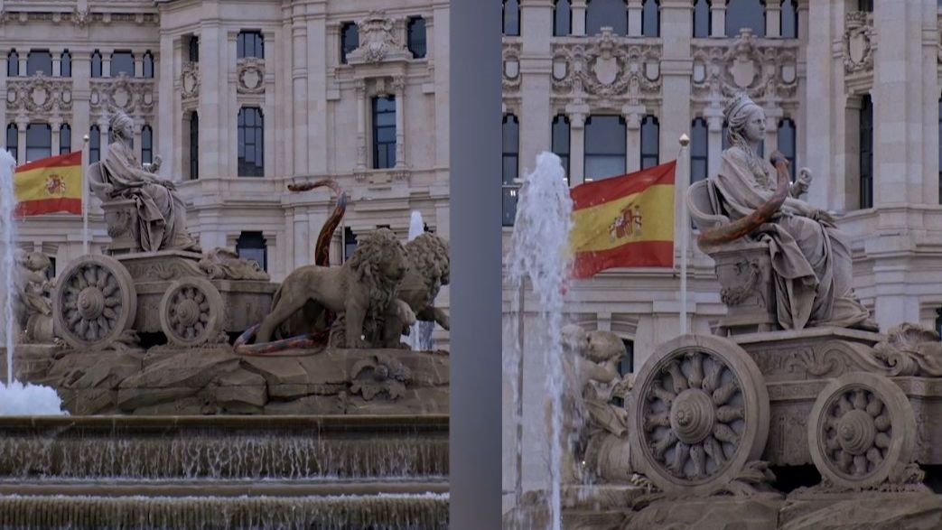 El momento en el que la serpiente ataca a Cibeles