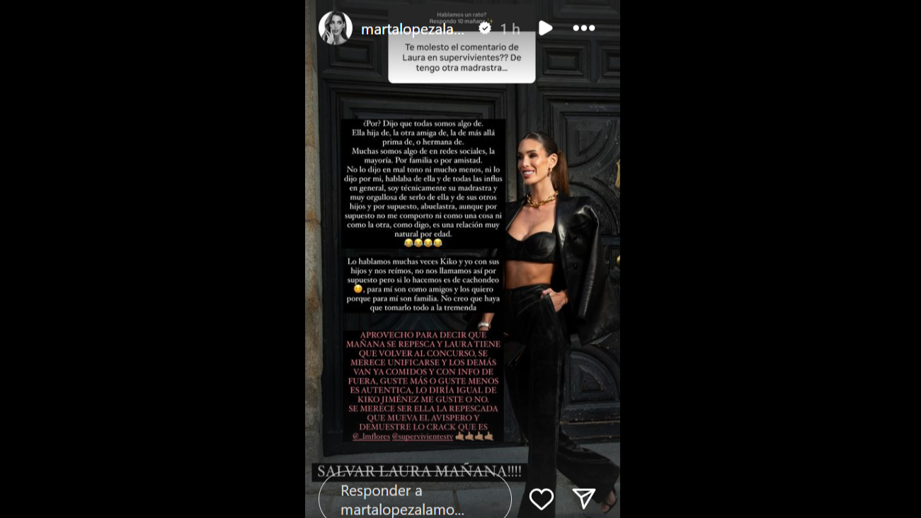 Marta López Álamo habla sobre la relación que tiene con Laura Matamoros