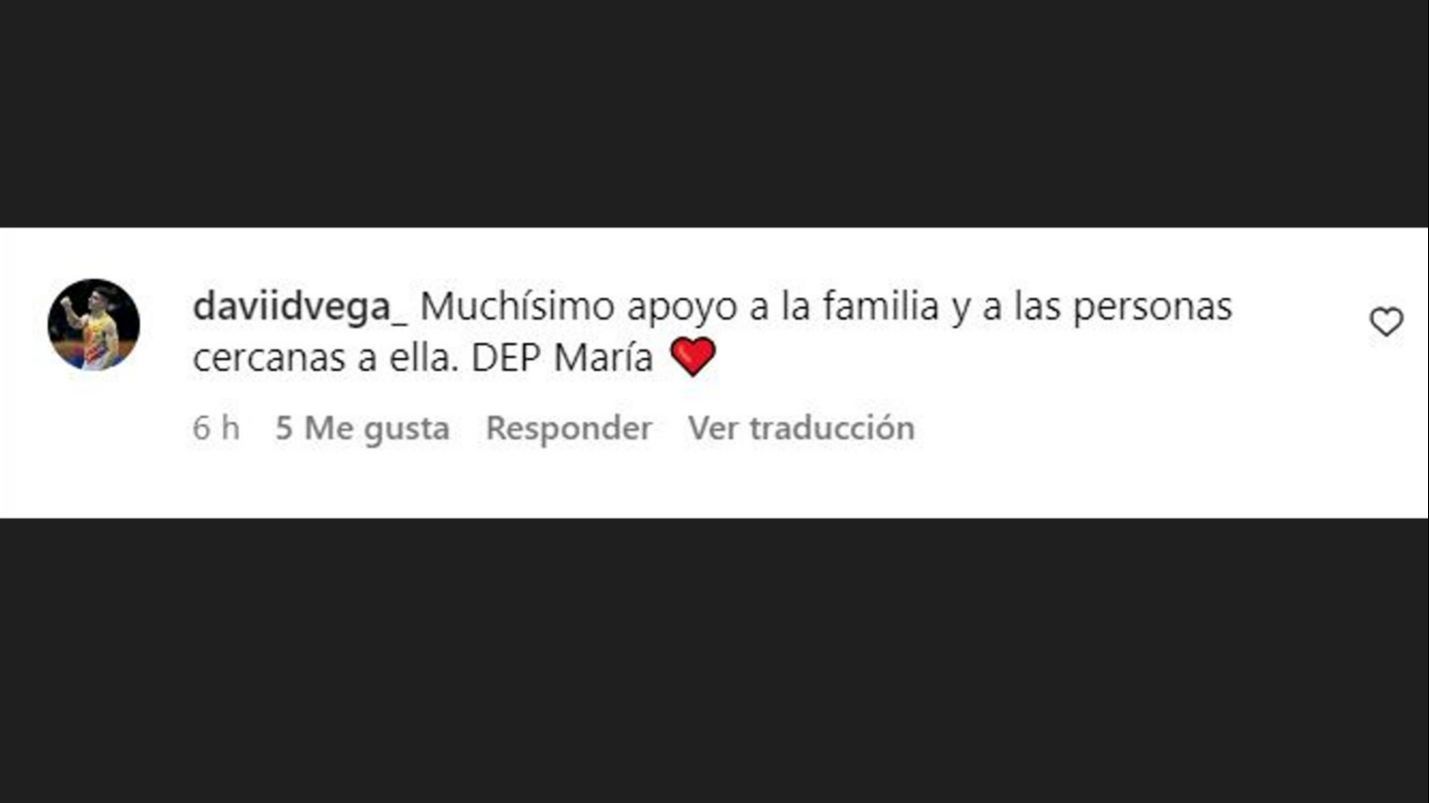 El gimnasta David Vega, consternado tras la muerte de María Herranz